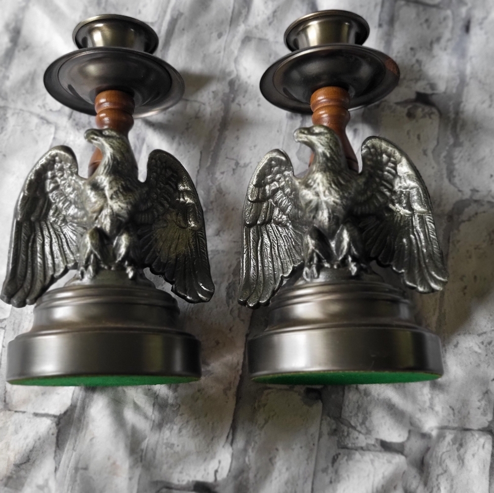 Pair vintage Eagle Candle Stick Holders